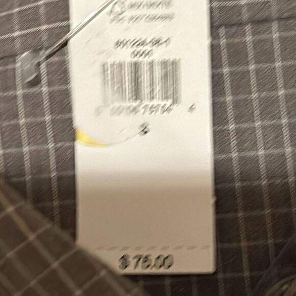 Banana Republic Men's S Wrinkle Resistant Dress Shirt Gray White Windowpane New - Picture 5 of 11